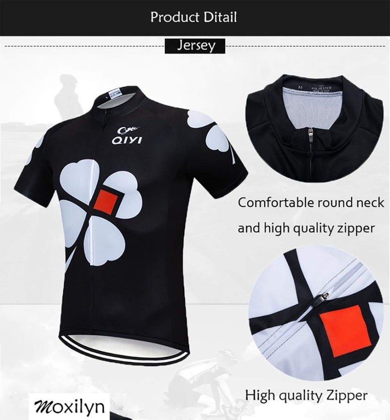 MOXILYN Men's Quick-Dry Cycling Jersey Set Road Bike Bicycle Shirt + Bib Shorts with 9D Gel Padded MTB Riding Clothing kit - Image 5